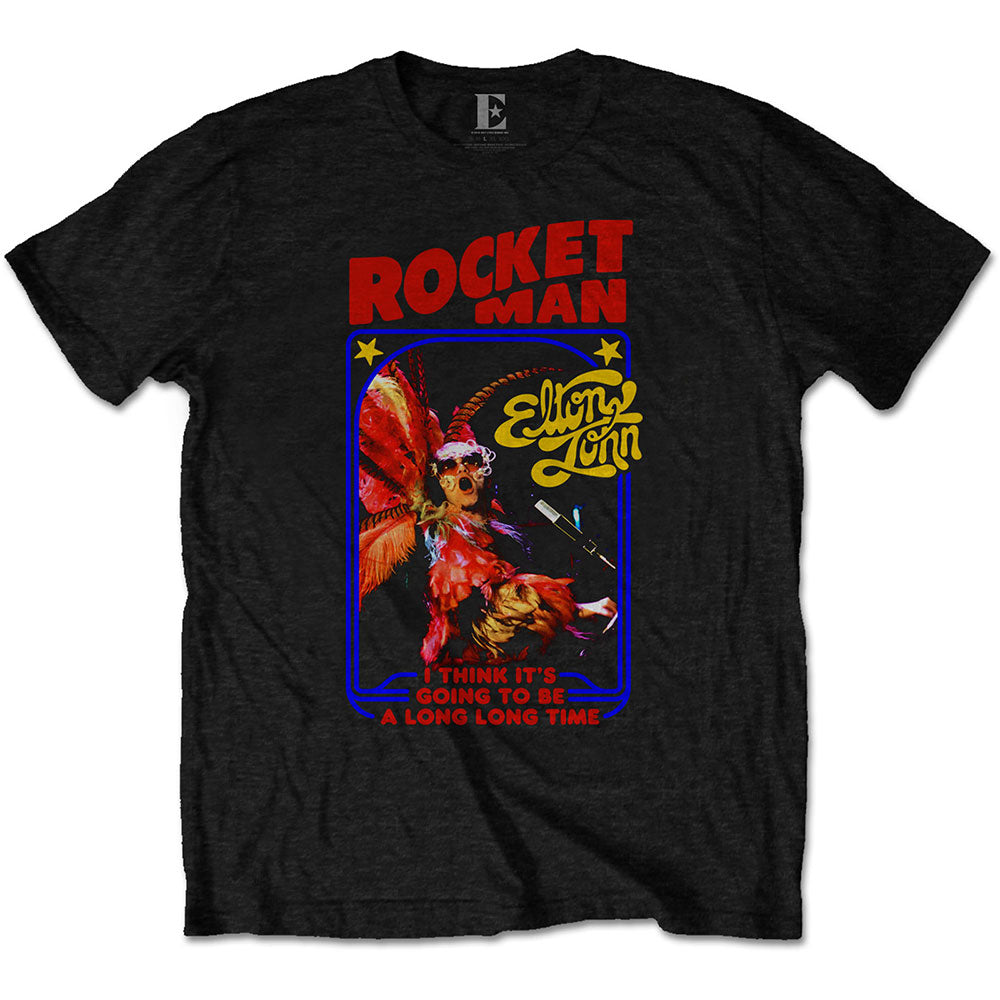 Image of Elton John Unisex Tee - Rocketman Feather Suit Rock Off